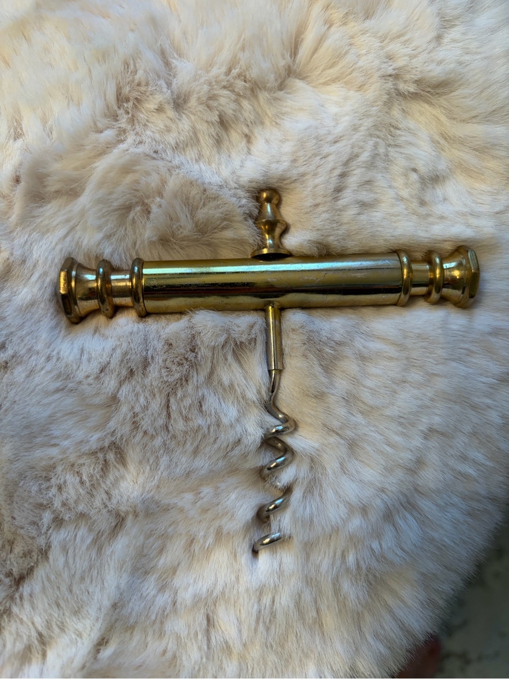 Vintage Brass Finish Accent Corkscrew